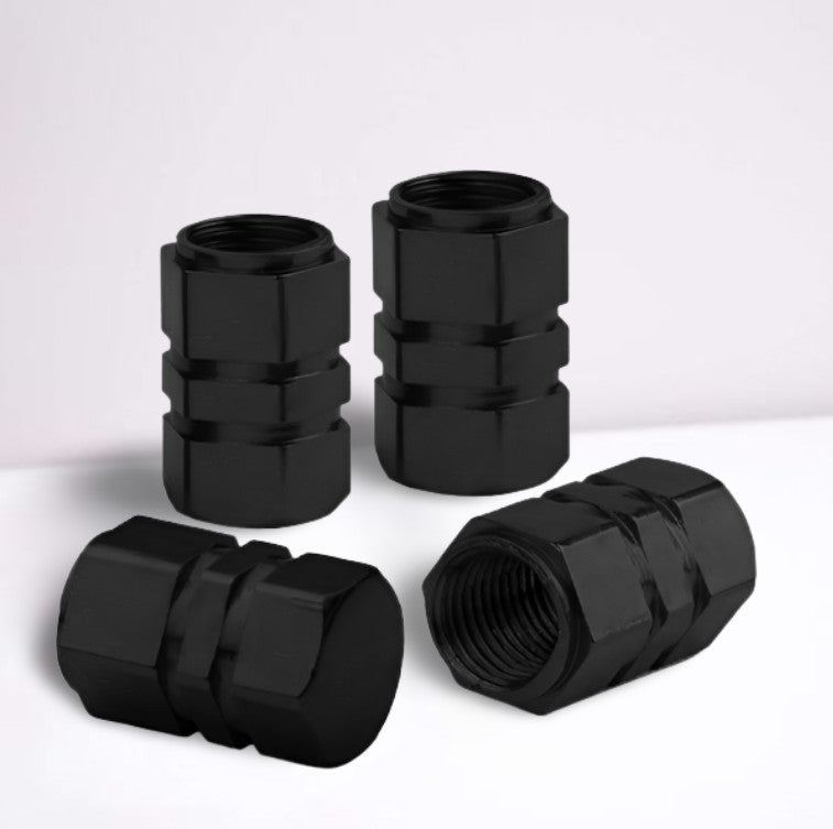 4-Piece Black 17mm Car Tire Valve Cover Stem Cover Valve Dust Cover for LR for Lexus