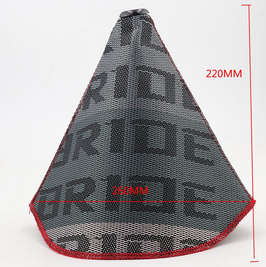 Car gear shift knob boot, racing car shifter protective cover, fabric, red, suitable for Jaguar .