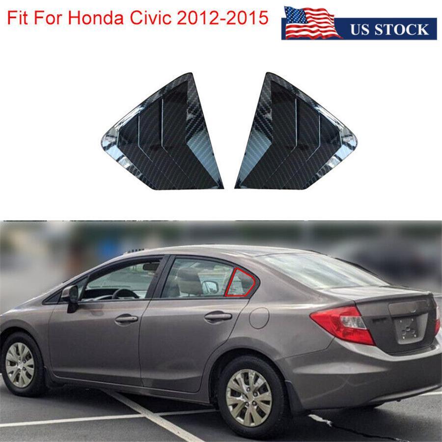 2PCS Car Side Quarter Window Vent Louver Shutter Cover for HONDA for Civic 2012-2015