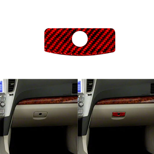 Red Carbon Fiber Glove Box Switch Frame Cover for Subaru Legacy Outback 2010-14