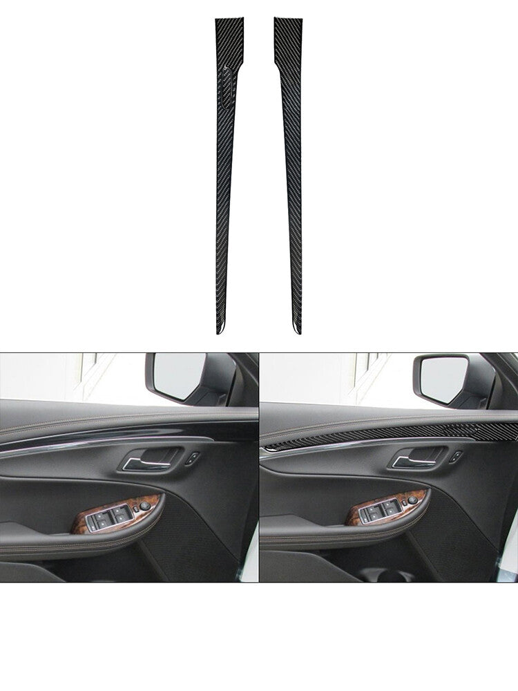 2X Front Door Interior Trim Strip Cover Carbon Fiber for Chevy Impala 2014-2020