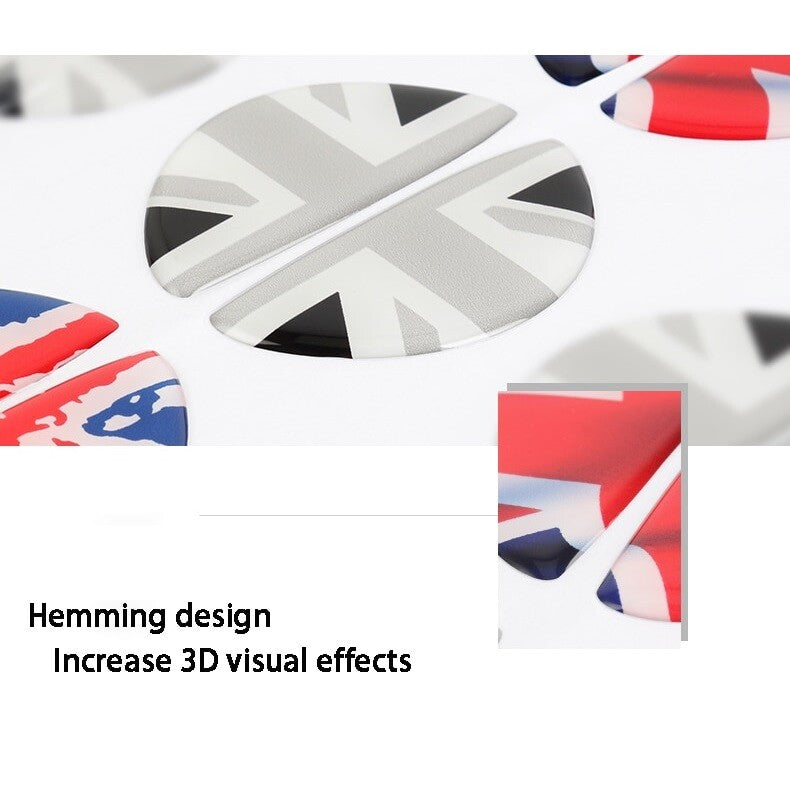 2PCS for MINI Cooper R55 R56 R57 3D Union Jack Front Rear Door Handle Sticker