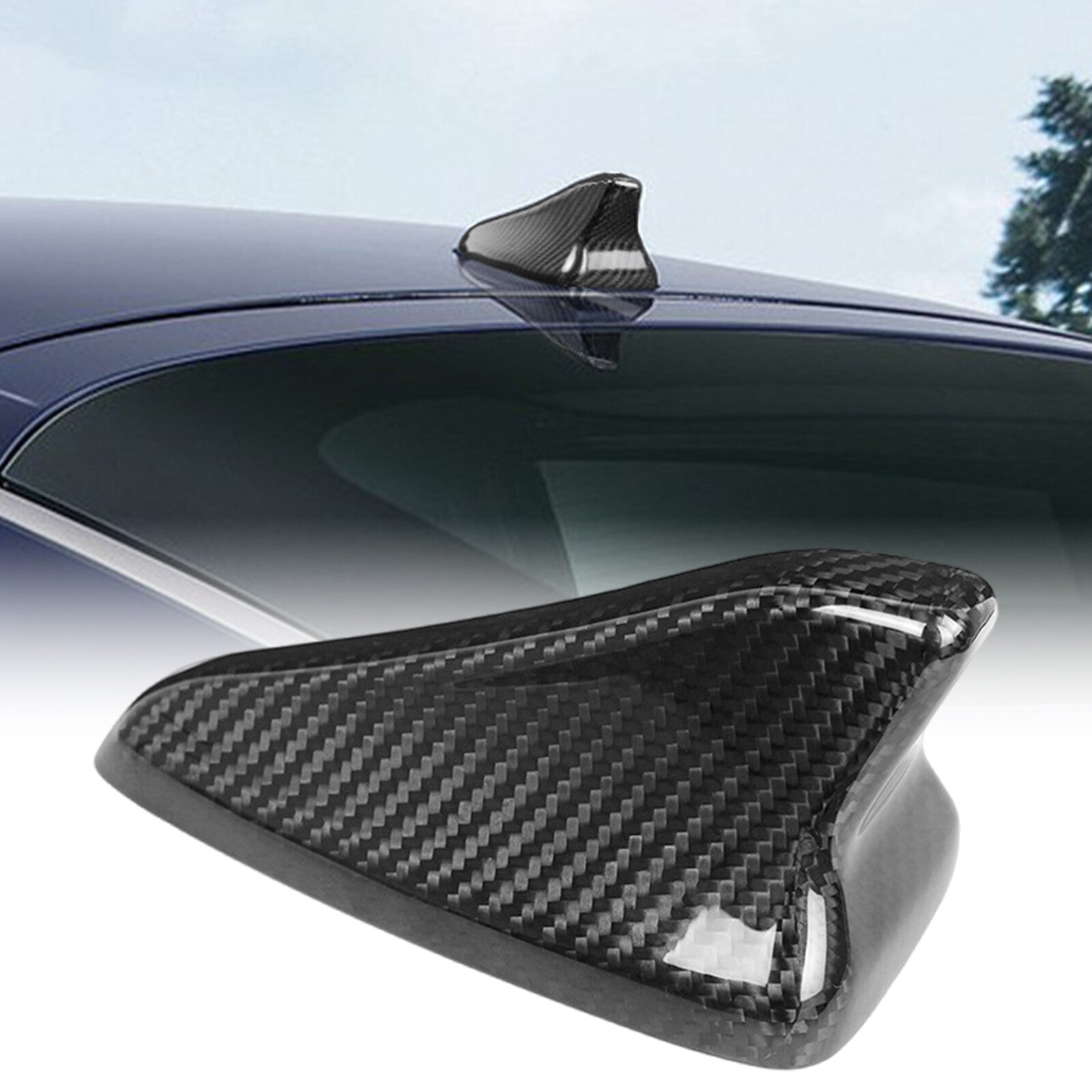 Real Carbon Fiber Shark Fin Antenna Cap Cover Trim Fit for Kia Stinger 2018-2023