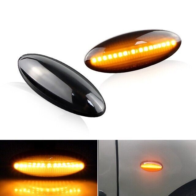 Smoke Lens Amber LED Signal Side Marker Lights for 05-09 for Toyota Yaris Hatchback