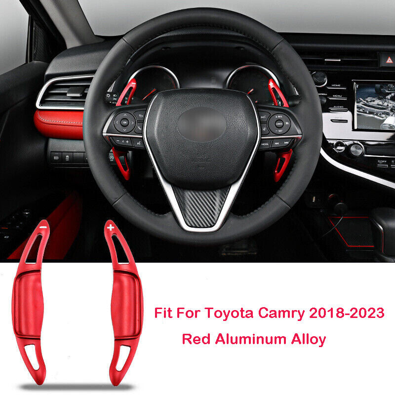 Red Alu. Steering Wheel Shift Paddles Shifter Extension for Toyota for Camry 2018-23
