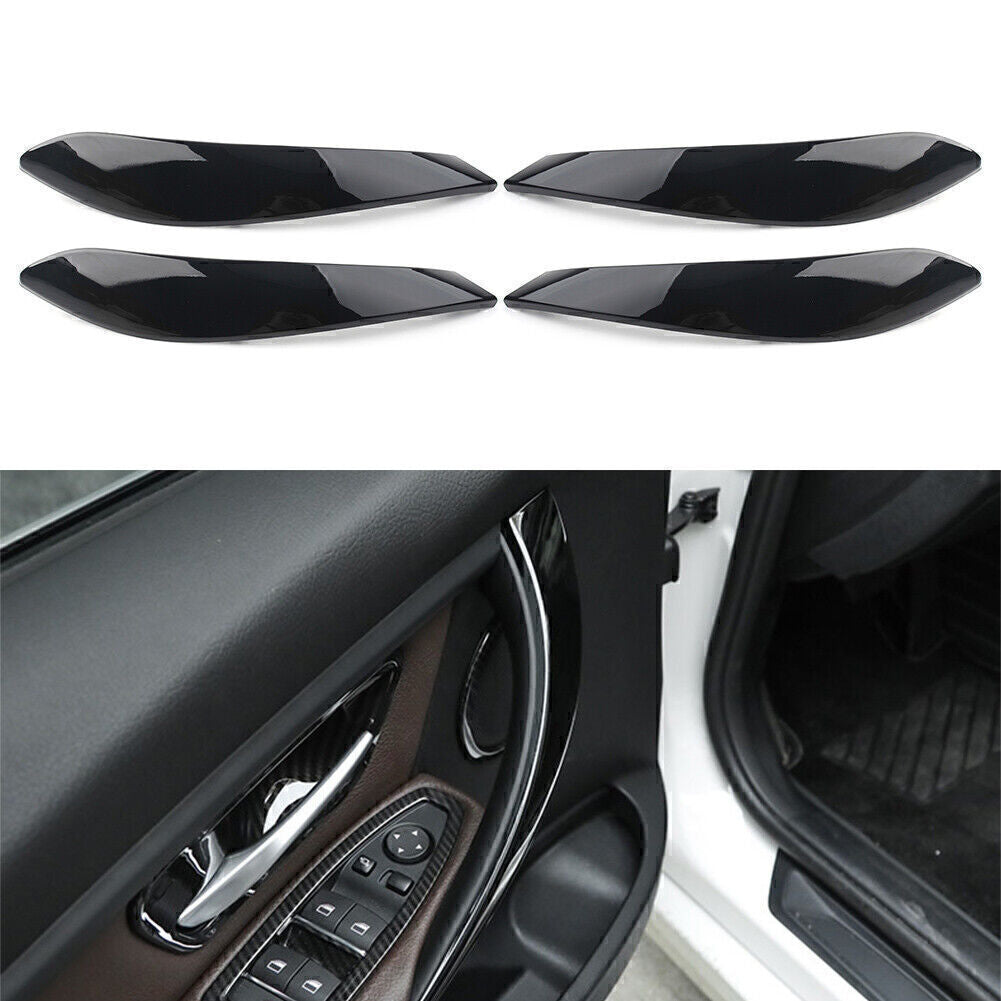 4Pcs Inner Door Handle Panel Cover Trim for BMW 3 4 Series 3GT Glossy Black