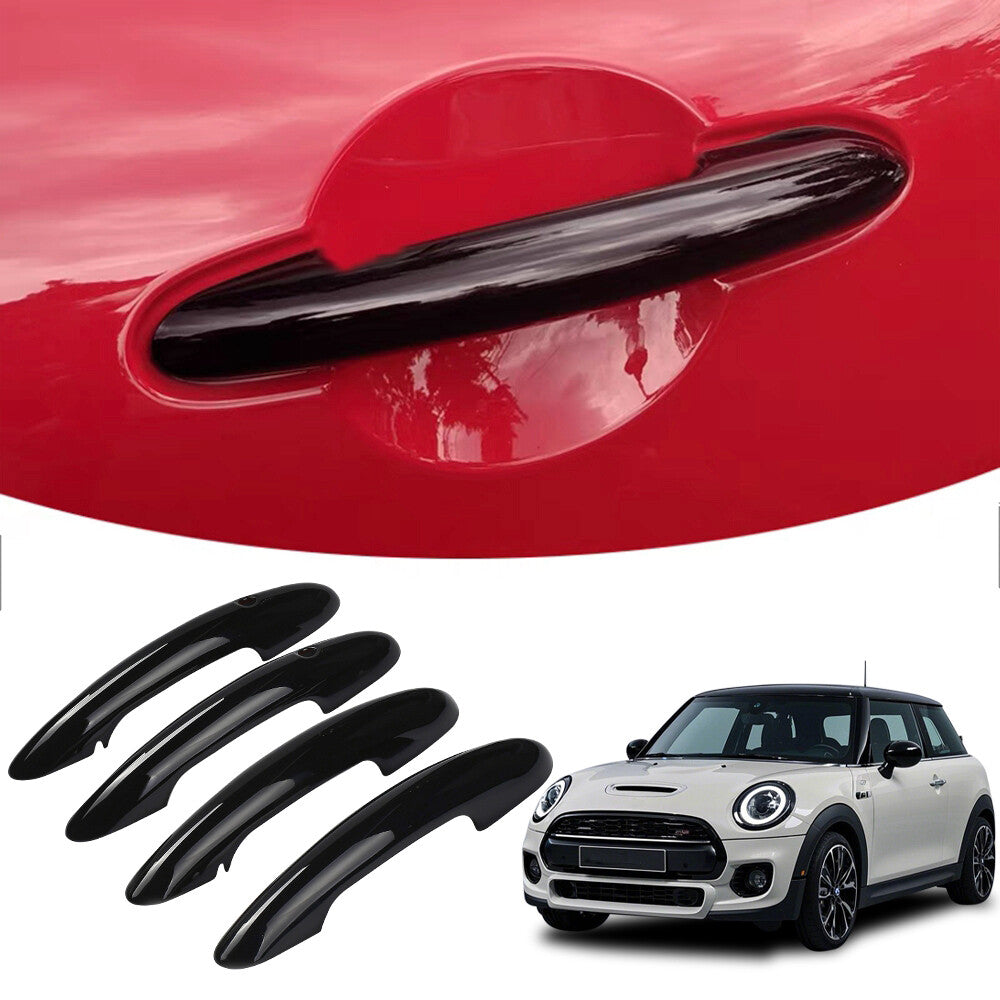 4x Glossy Black Car Door Handle Covers w/Hole for BMW for Mini F54 F55 F56 F60