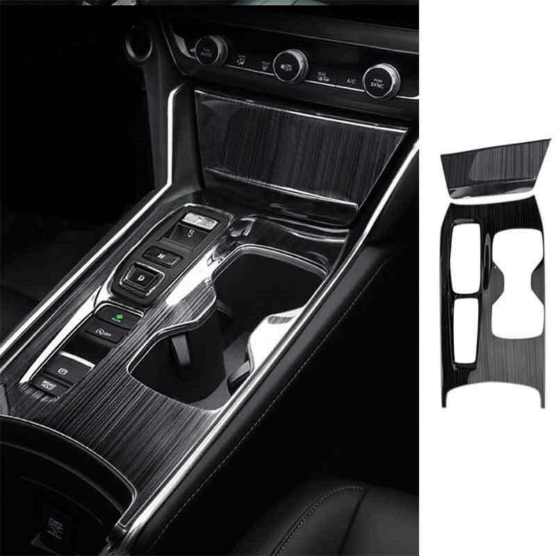 for Honda Accord 10th 2018-2022 Black Steel Console Gear Shift Panel Trim 2pcs
