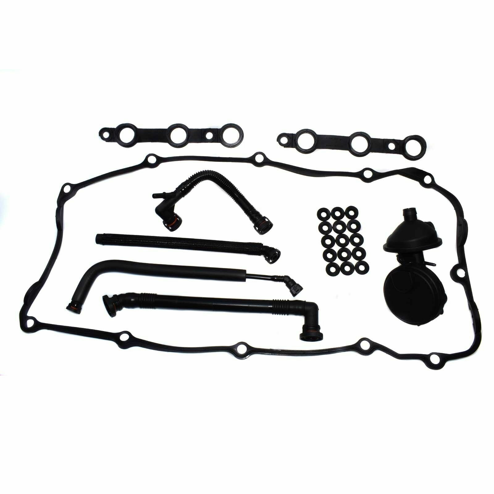 for BMW E46 Z3 328 320i 11617501566 PCV Crankcase Vent Valve Hose +Cover Gasket