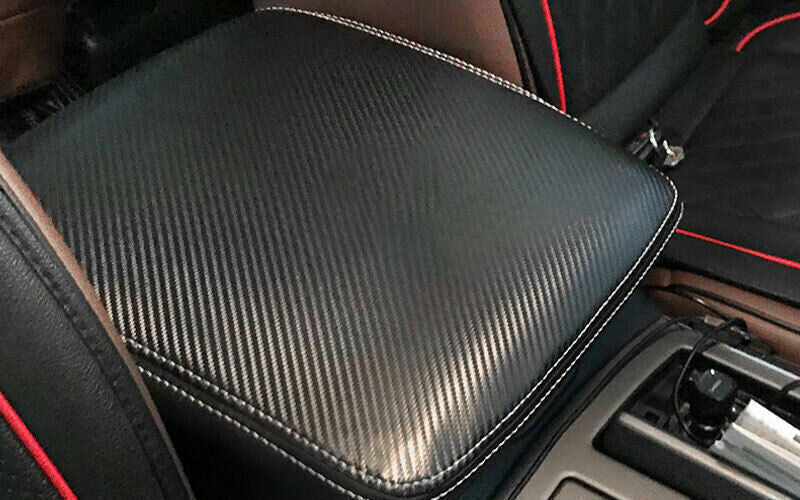 1X Middle Console Armrest Box Cover Black Leather for Nissan Armada Patrol 17-20