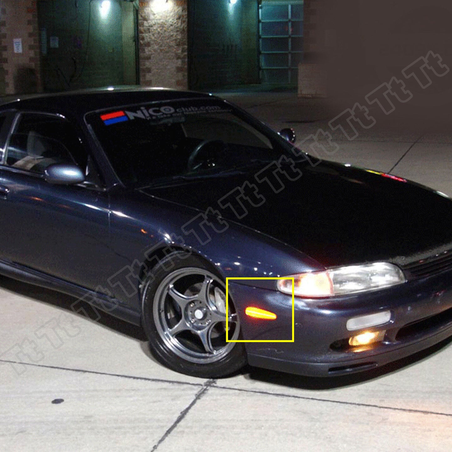 Suitable for 1995-1998 for Nissan 240SX S14 Silvia LED front fender side marker lights (smoked).