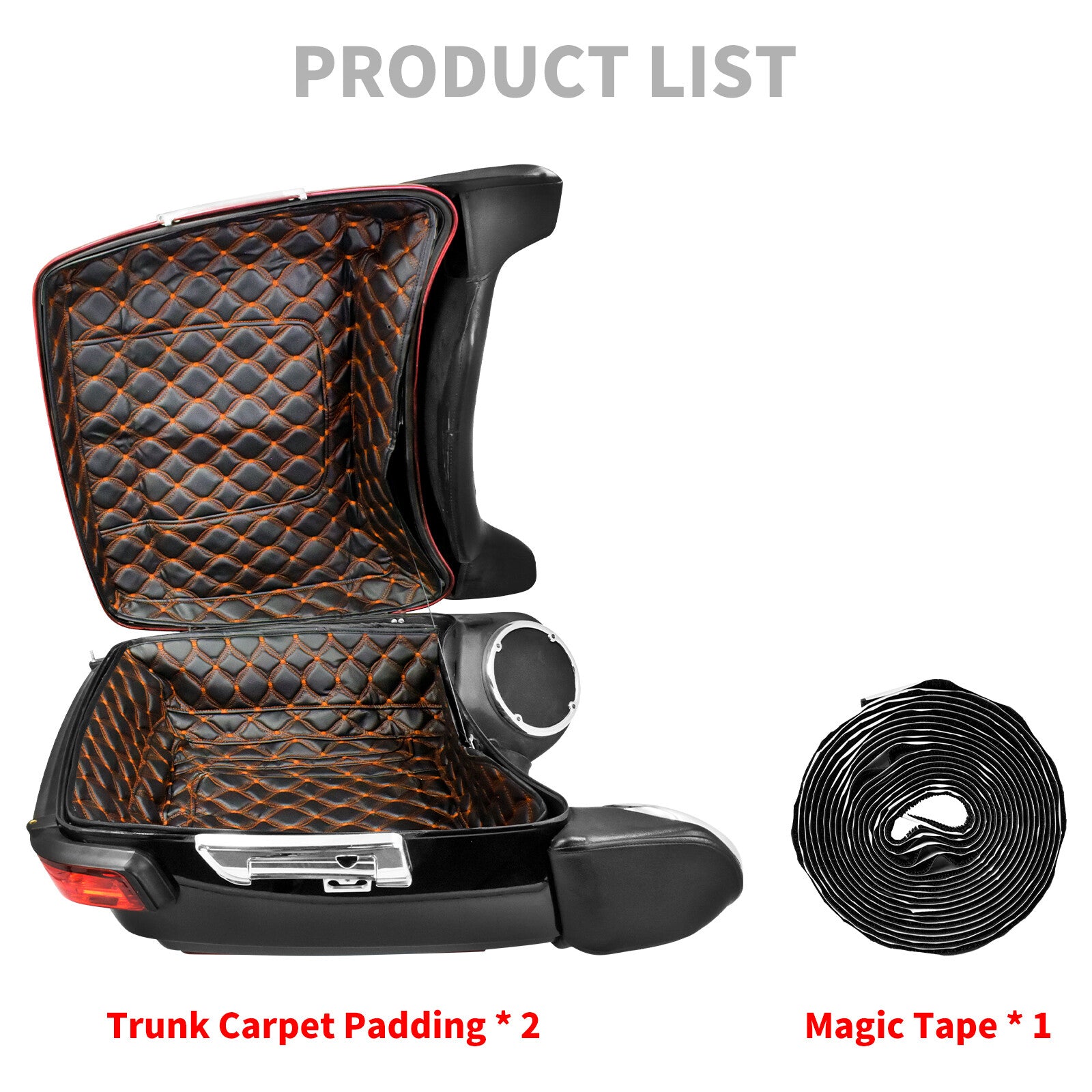 Orange Trunk Insert Carpet Liner for Harley King Tour Pak Road Electra Glide 14+