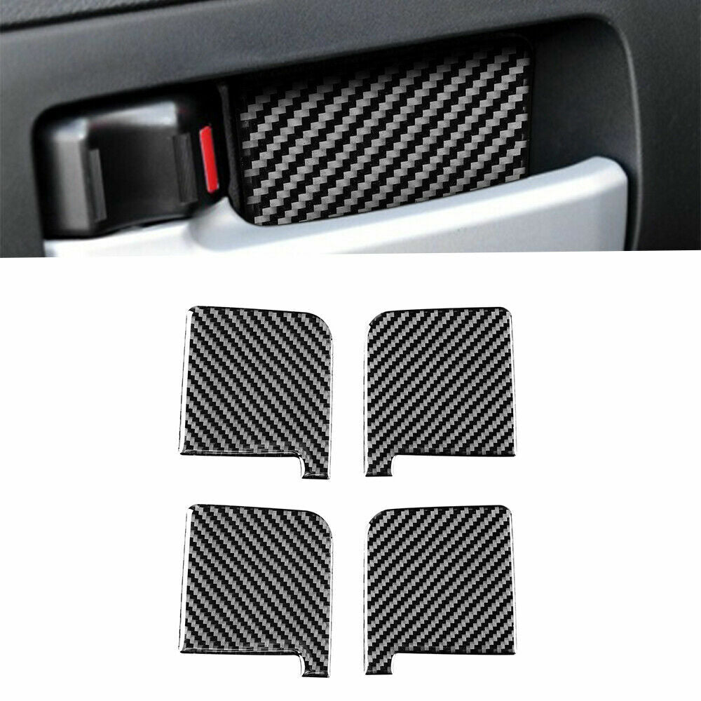 4-piece carbon fiber door handle cup cover trim suitable for Toyota Tendera 2014-18