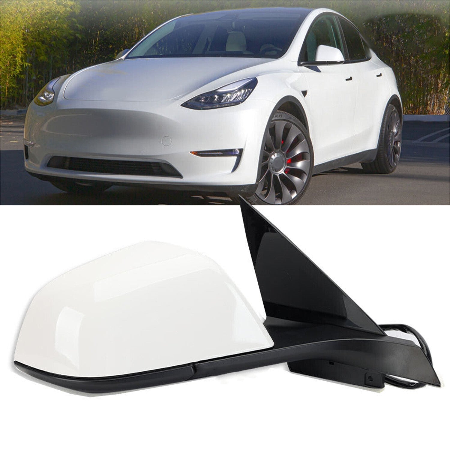 White Right Passenger Side Mirror Heated Power Fold for Tesla Model 3 2017-2023?