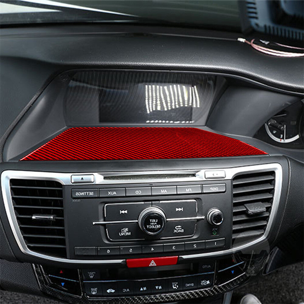 for Honda Accord 2014-17 RHD Central Control Display Lower Panel Trim Red Carbon