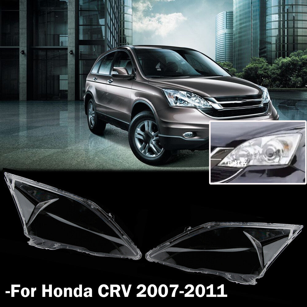 2-piece headlight lens cap/lens cover for Honda CRV/CR-V 2007-2011, transparent.