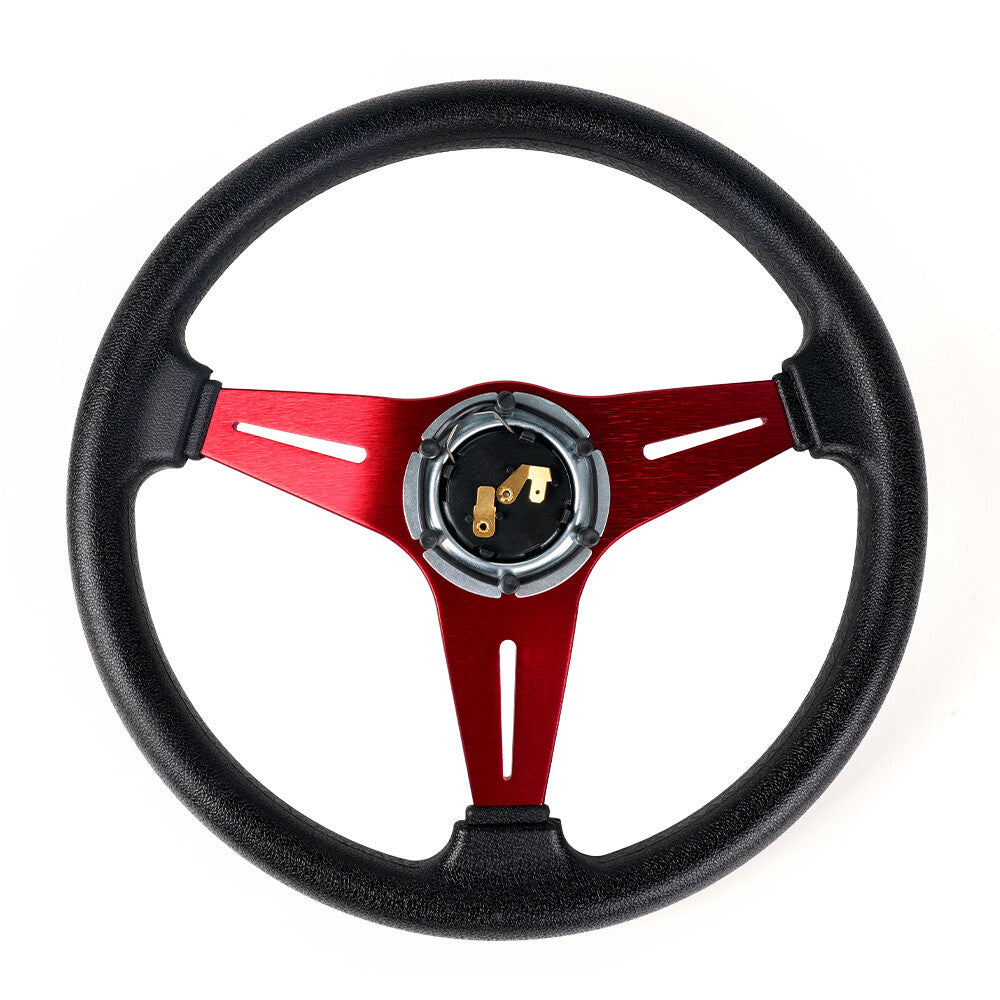 Drifting Racing Steering Wheel 340 mm Aluminum 6cm Deep Dish Universal Red