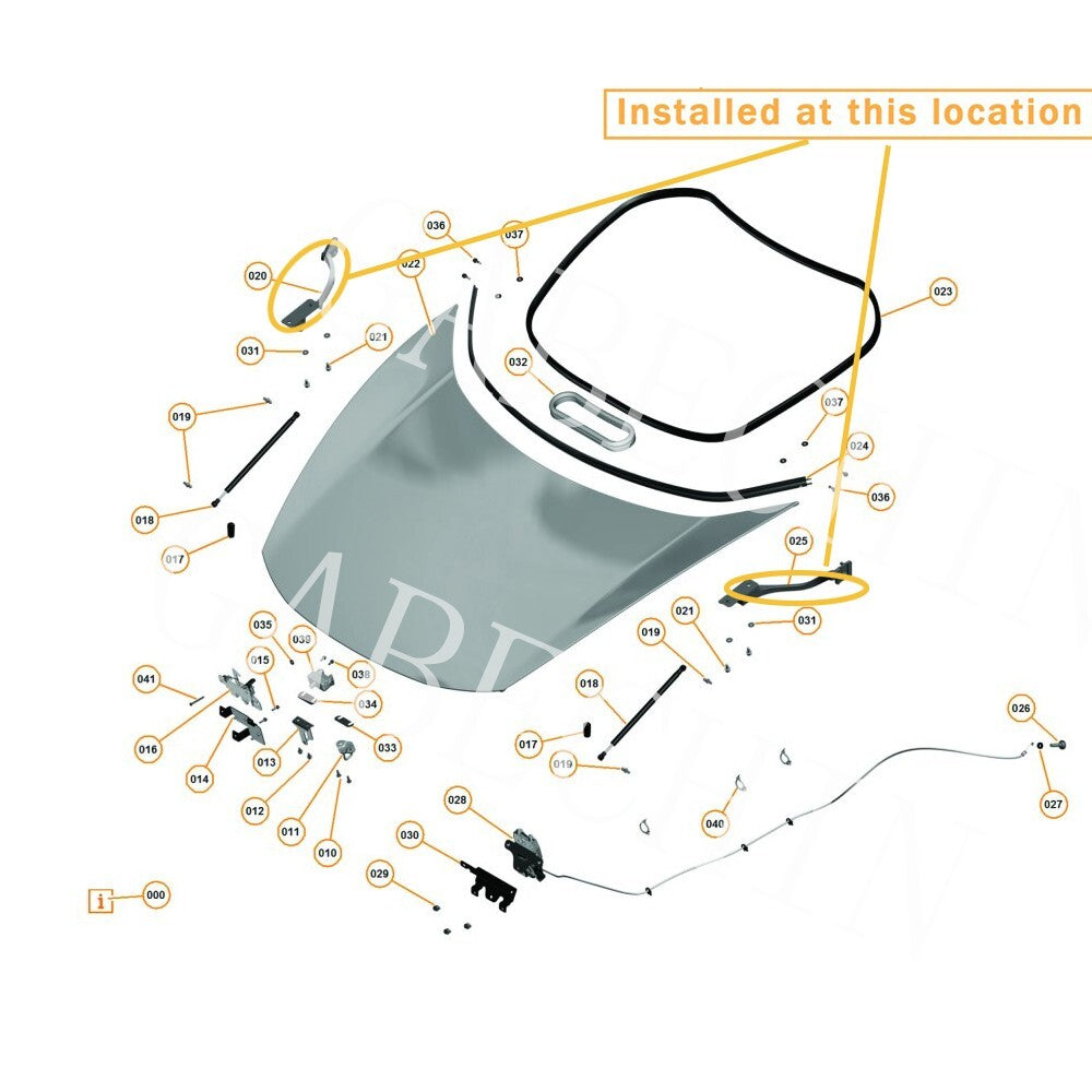for McLaren 650S LH right-hand grip front cover hinge : 11A1087CP 11A1086CP