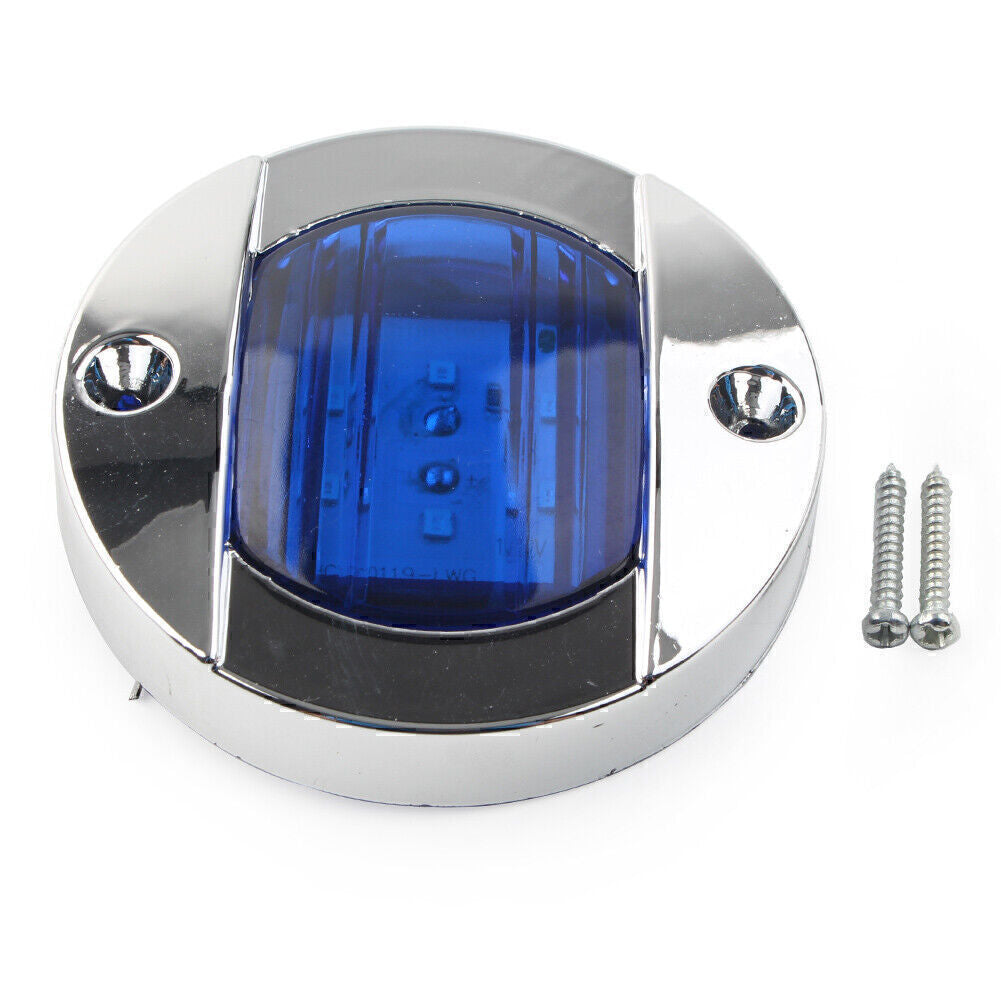 1pc Round 24V LED Side Marker Trailer Lights For Truck Trailer RV Boat Blue