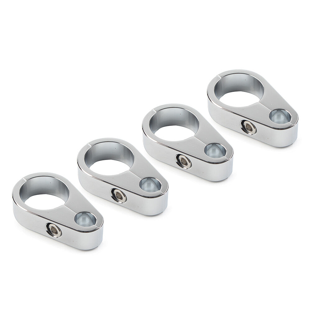 4X Motorcycle Brake Clutch Cable Wire Clamp Clip Chrome Fit for Harley 1 Handlebar