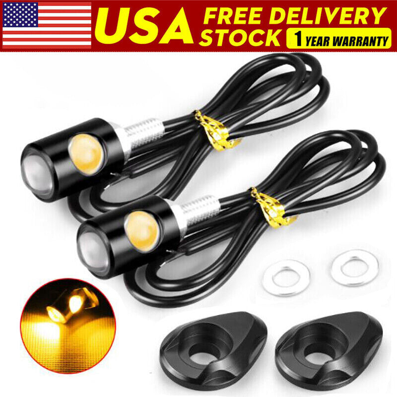 2 X for Mini LED Motorcycle Turn Signal Light Amber Blinker Indicator Lamp Universal