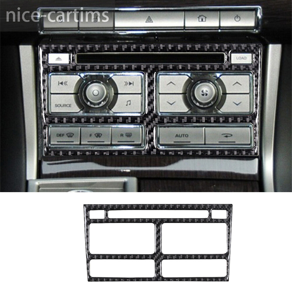 Carbon Fiber Central Control CD Switch Panel Cover Trim for Jaguar XF 2009-2011