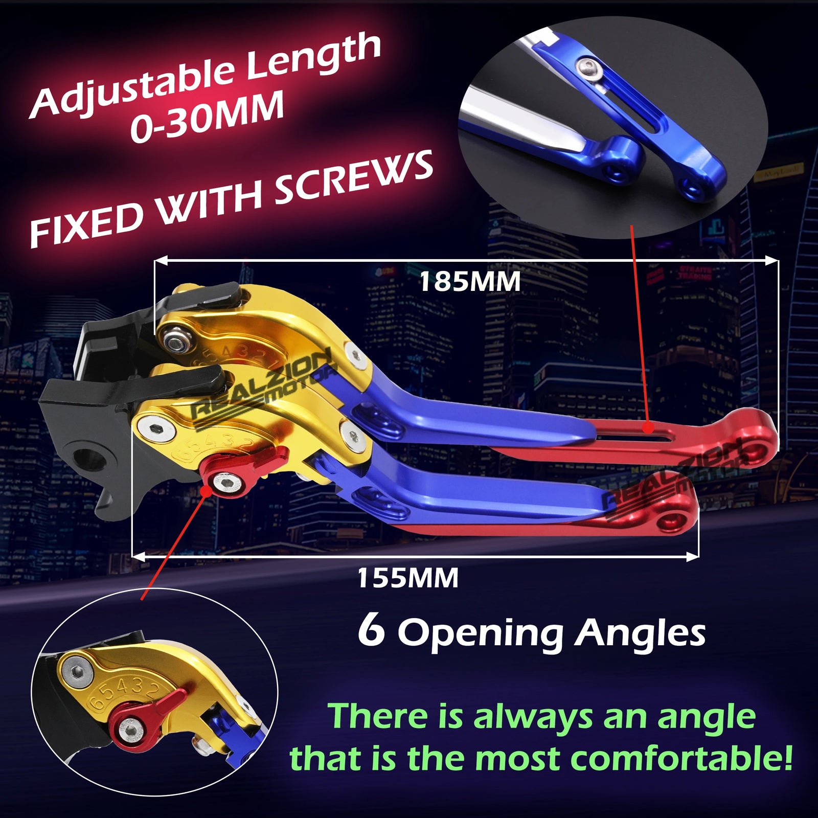 Realzion NMAX 155 Motorcycle Brake Clutch Lever Adjustable Folding Levers Clutch