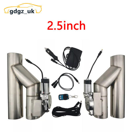 2.5 /2.5 inch Double Electric Exhaust Valve Y Pipe Single flap Valve Remote Kit