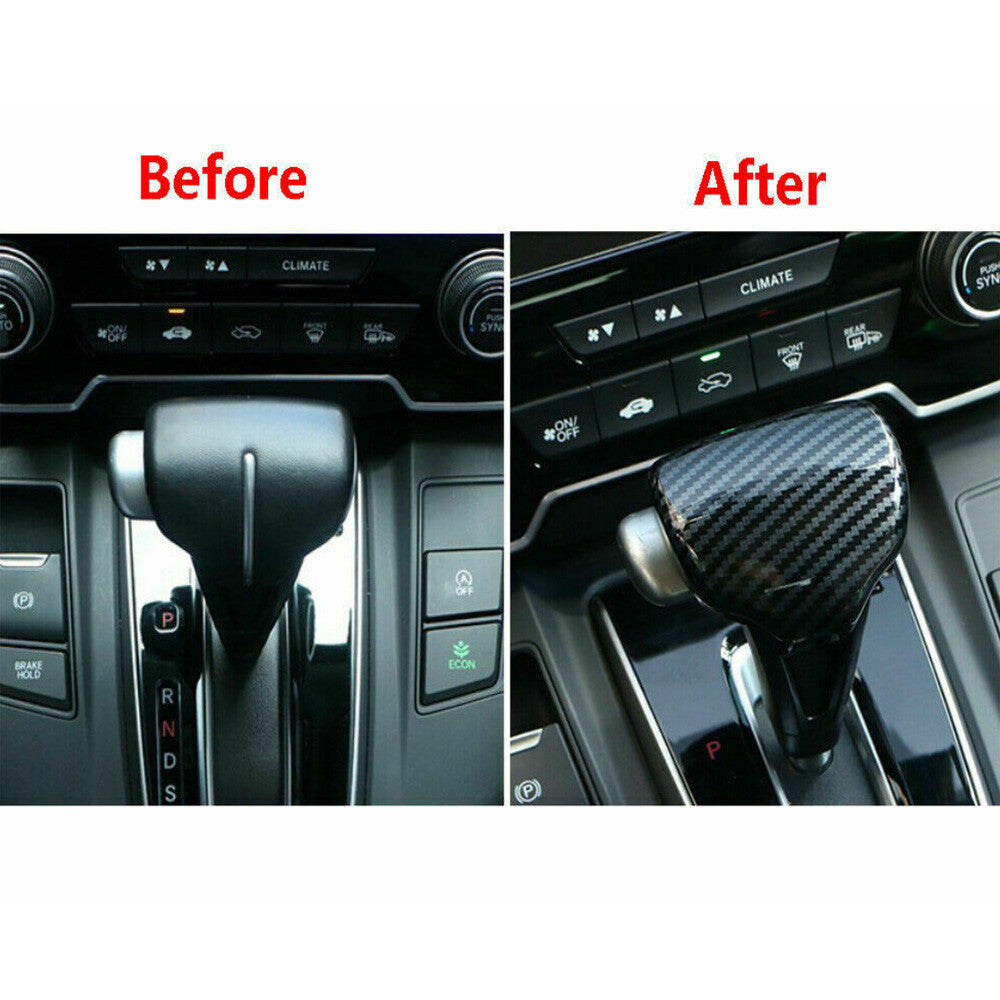 Fit For 2017 - 2022 for Honda CR-V CRV Carbon Fiber Gear Lever Shift Knob Cover Trim