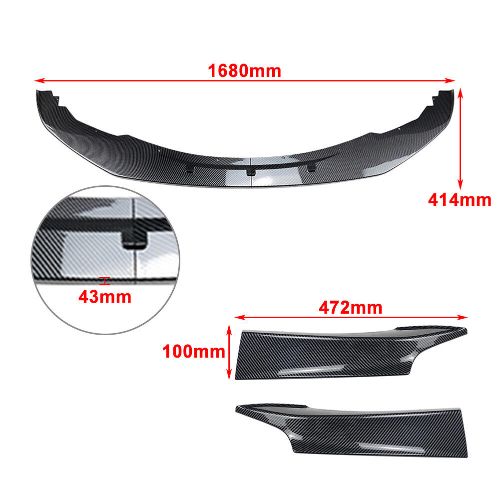Front Bumper Spoiler Lip+Side Splitter Cover Trim FIT for BMW 1 Series F20 F21 M