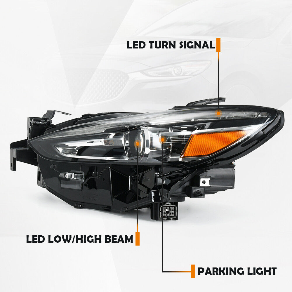 For 2018-2021 for Mazda 6 w/o Adaptive LED Projector Headlight Headlamp Driver Side