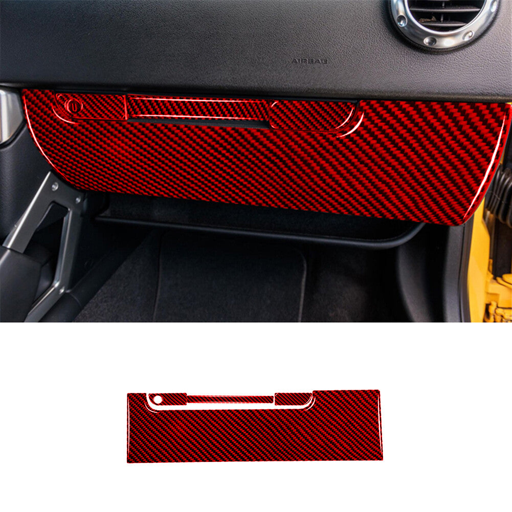 4X Red Carbon Fiber Passenger Glove Box Panel Cover Trim for Audi TT 8N 2001-06