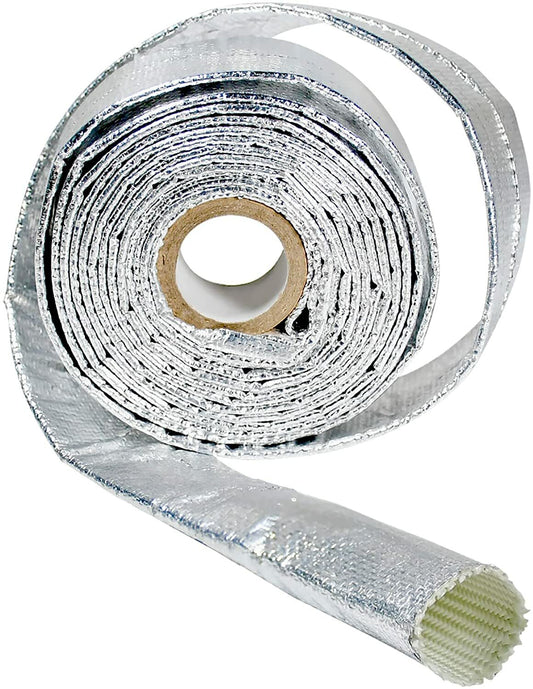 Aluminized Heath Wire Wrap Shield Sleeve, 3/4 inch ID x 10 feet, adjustable