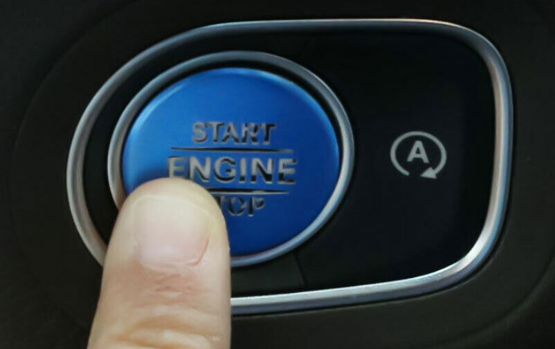 for Benz GLE GLS 2020-2023 Blue Aluminum One-Button Start Stop Switch Cover Trim