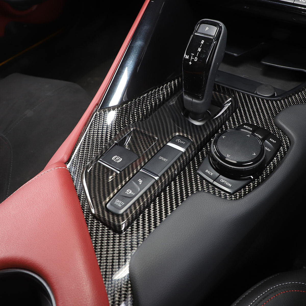 LHD carbon fiber steel for seat adjustment buttons decorative trim for Toyota Supra