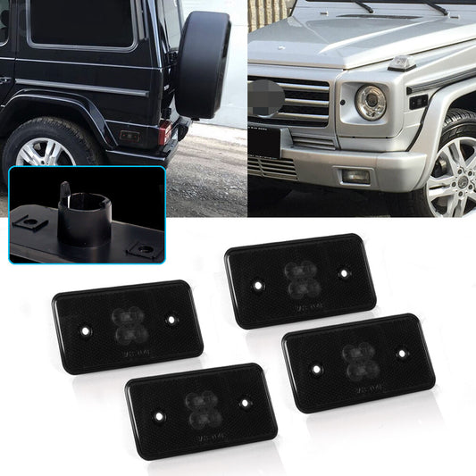 Smoked front and rear side marker light housings suitable for 2002-15 for Mercedes-Benz G550 G500