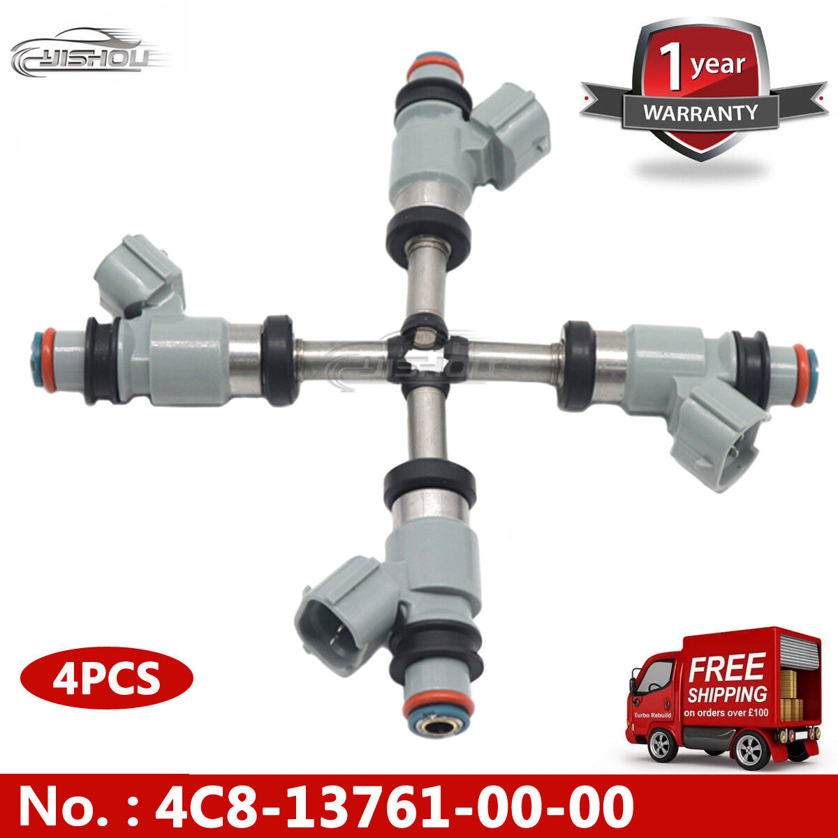 Fuel injectors suitable for 2007 YFZ-R1, 2008 R1 WR250R, YZF-R1, and 2009 WR250R. 4C8-13761-00-00