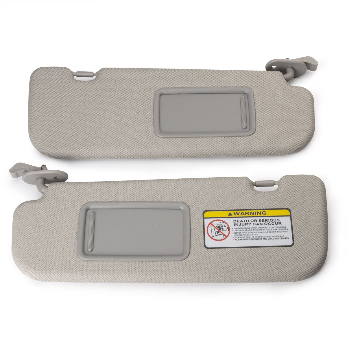 2x Left+Right Sun Visor w/ Mirror Gray for Hyundai for Elantra 2011-2015 1.8L 2.0L
