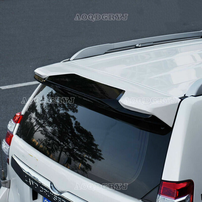 for TOYOTA Prado FJ150 2018-21 Whiteblack ABS Rear Roof Spoiler lip Wing Cover
