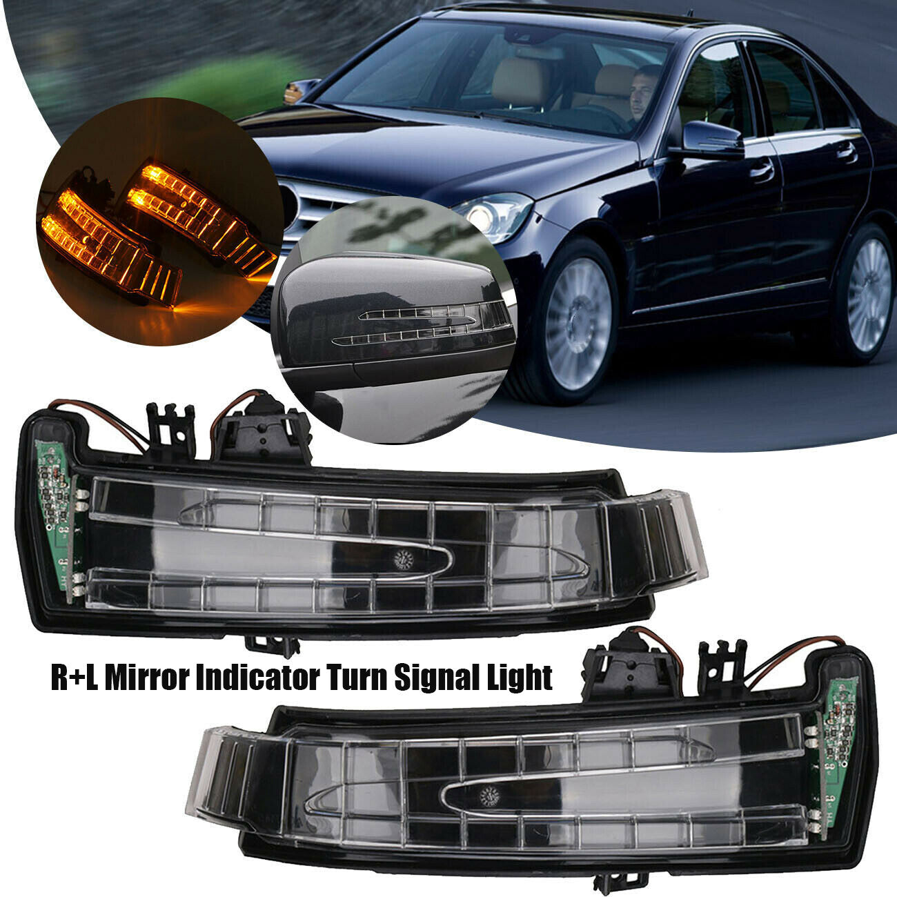 2x Wing Mirror Indicator Lamp Turn Signal Light for Mercedes W204 W212 W221 L+R