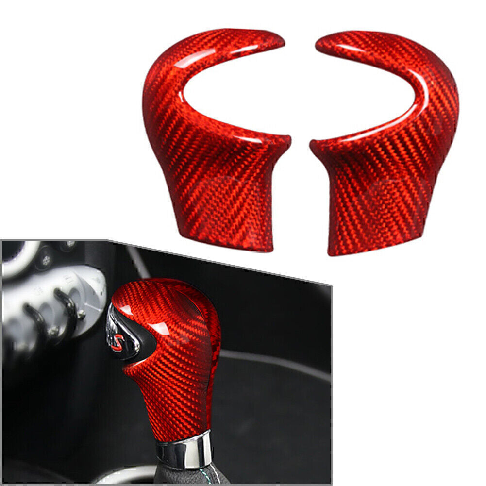 Schaltknauf Innenverkleidung Carbon Fiber Rot f¨¹r for Mini Cooper R55 R56 R60