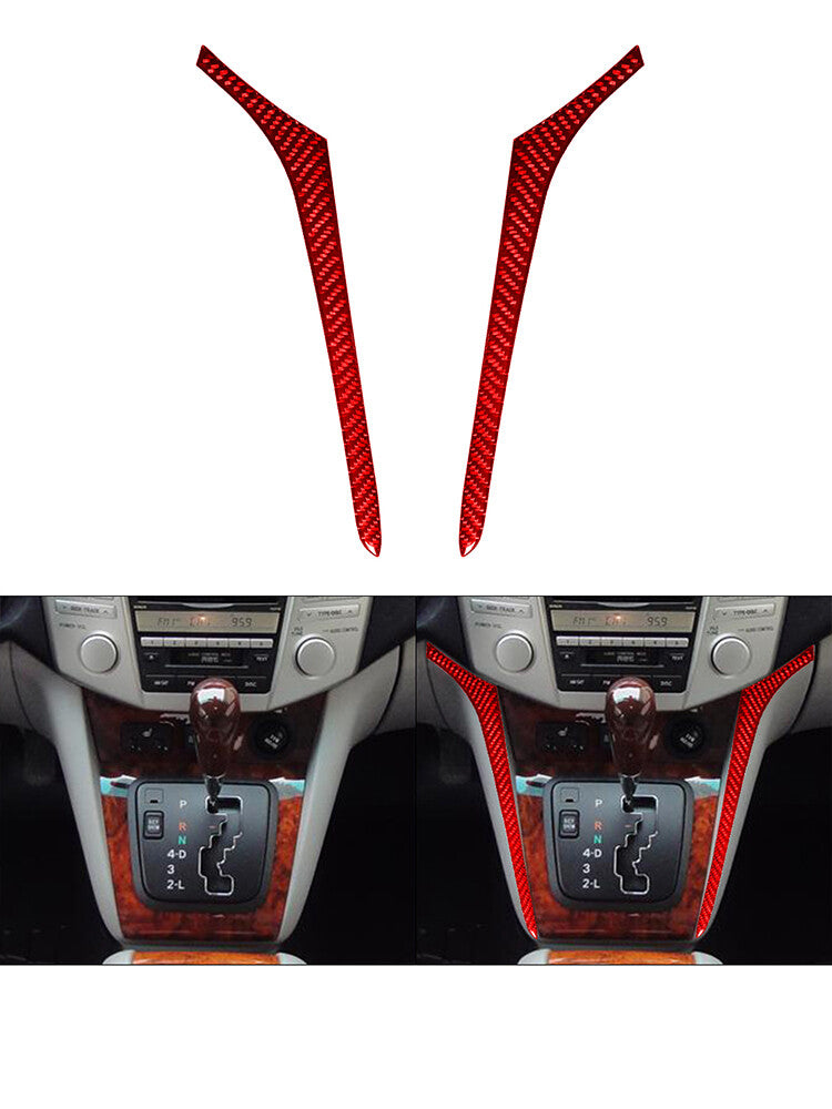 Red Carbon Fiber Shifter Console Side Cover Trim for Lexus RX330 RX350 2004-2009