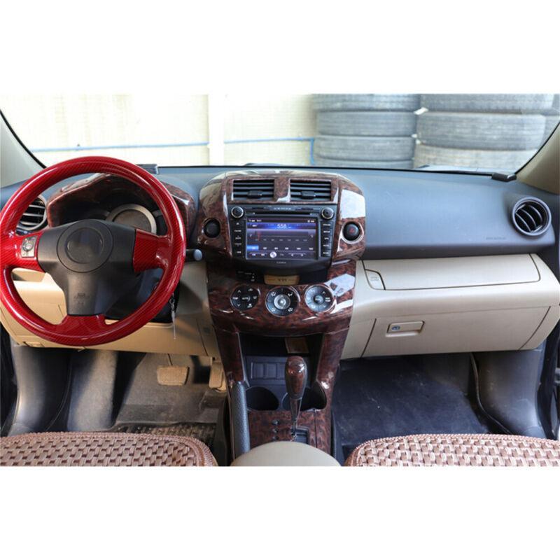 for Toyota RAV4 2006-2012 Brown Wood Grain Interior Door Handle Lock Cover Trim