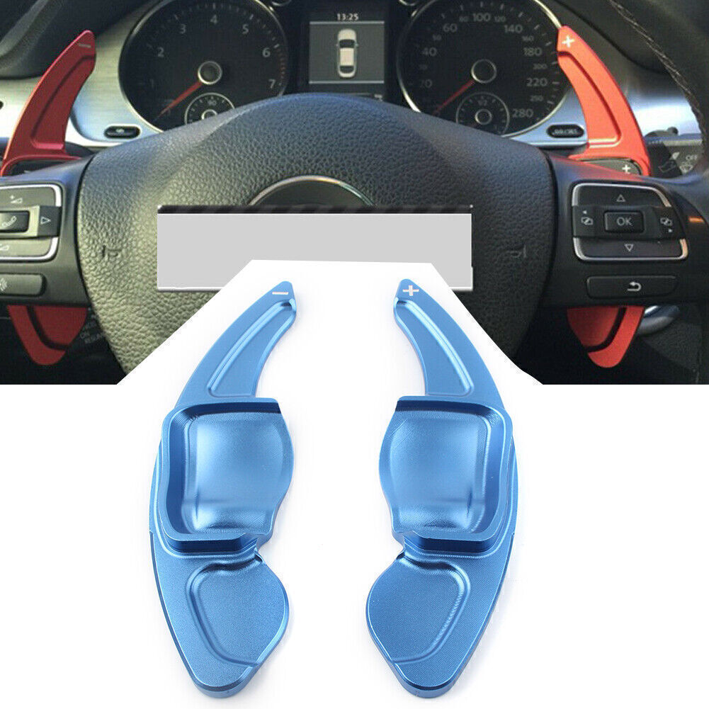 2xSteering Wheel Paddle Extension Shift Fit for VW for Golf for Jetta R MK5 MK6 Blue