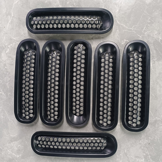 Black front grille mesh insert cover protection kit clip for Jeep for Wrangler