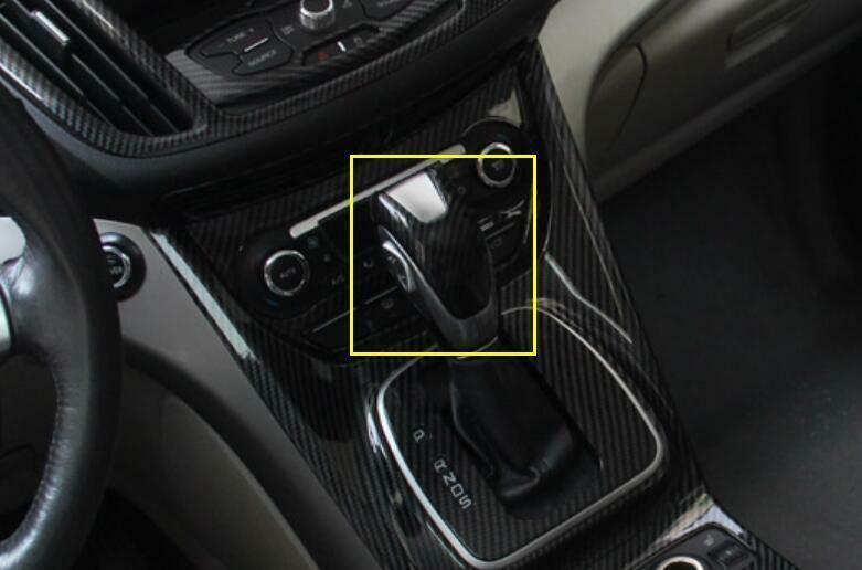 Carbon Fiber Console Gear Shift Knob Cover Trim for Ford Escape Kuga 2013-2019
