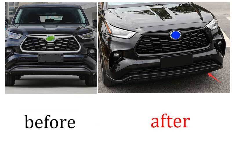 Gloos Black for Toyota Highlander 1pcs 2020-2022 Front Bumper Grille Lower Strip