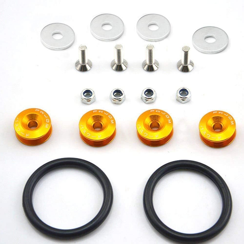 Aluminum JDM quick-release fastener bumper for car trunk fender cover gold-plated