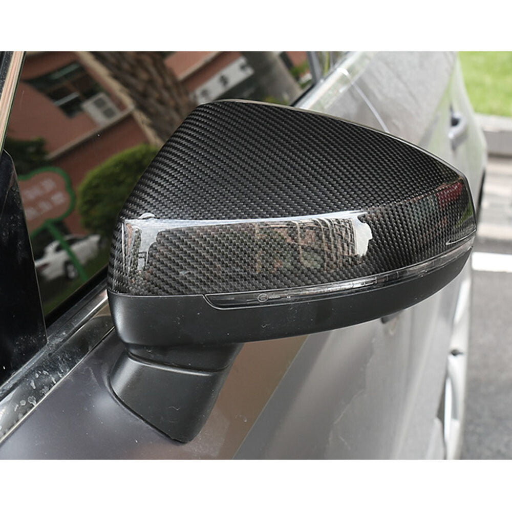 2PCS Carbon Mirror Cover Replacement With Lane Assistant Fit for Audi A3 8V S3