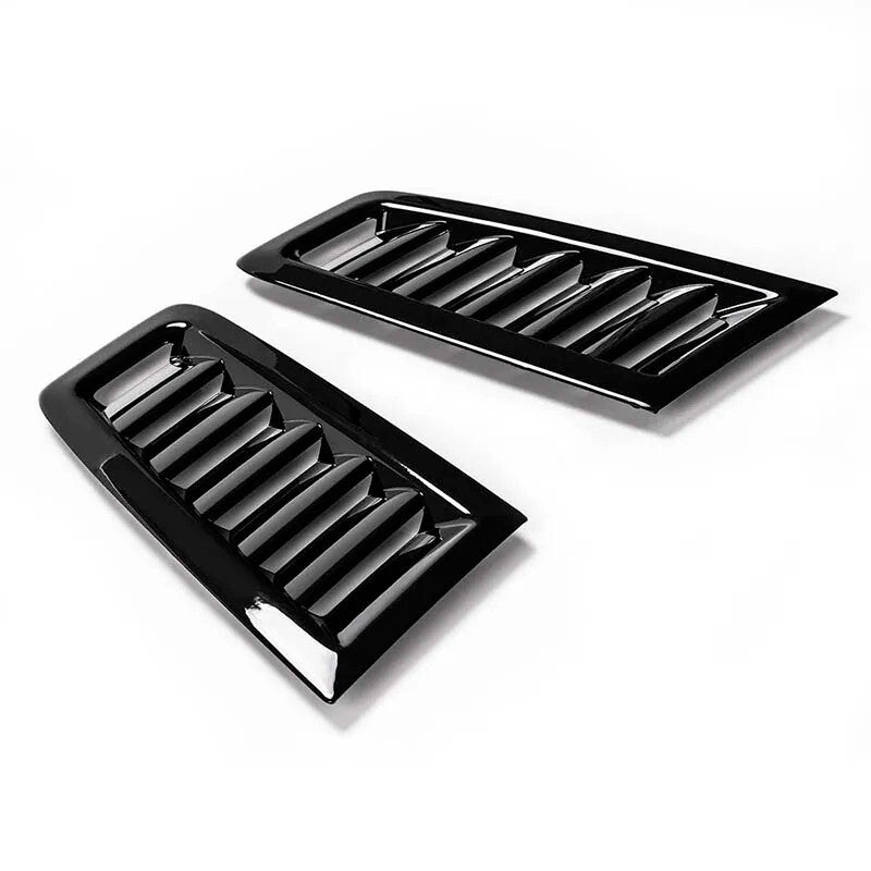2x Universal Car Front Engine Vent Bonnet Air Vents Engine Hood Trim Cover Black